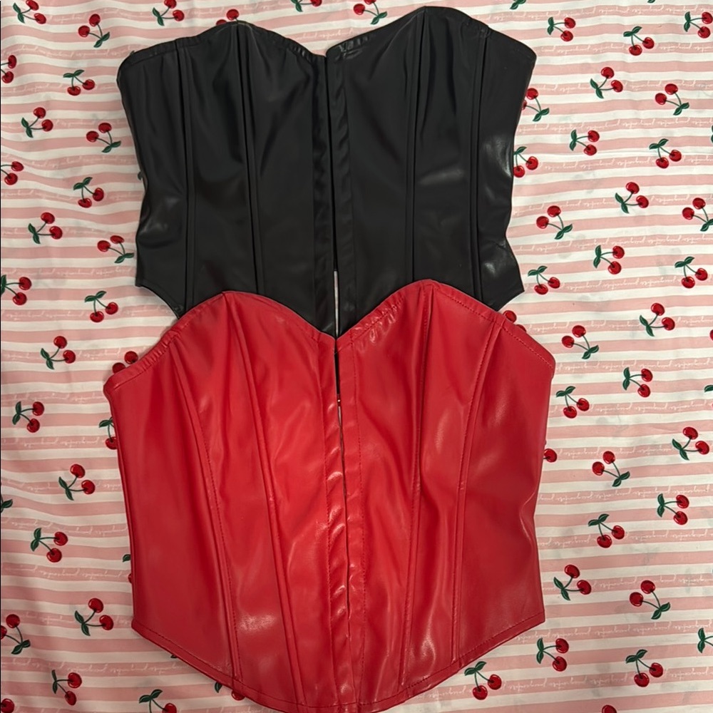 Black and Red Corset Top